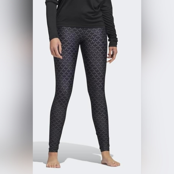 adidas Pants - adidas Black Patterned Leggings